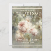 Elegante antike Rose, weich rosa Aquarellblume Einladung (Vorderseite)