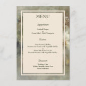 Elegante antike Rose Weich rosa Aquarellblume Menükarte (Rückseite)