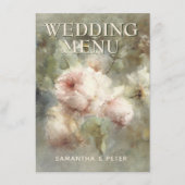 Elegante antike Rose, weich rosa Aquarellblume Menükarte (Vorderseite)
