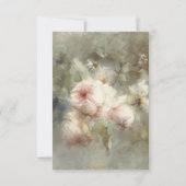 Elegante antike Rose, weich rosa Aquarellblume RSVP Karte (Rückseite)