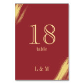 Elegante antike Rote Gold Klassische Hochzeit Tischnummer (Rückseite)