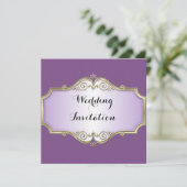 Elegante antike Satin Wedding Einladung (Stehend Vorderseite)
