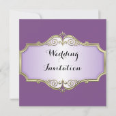 Elegante antike Satin Wedding Einladung (Vorderseite)