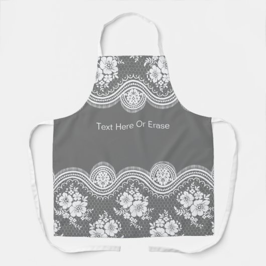 Elegante antike Spitzen-Look Editierbare benutzerd Schürze (Vorderseite)