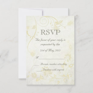 Elegante antike UAWG Weißer Jahrgang Hochzeit RSVP Karte