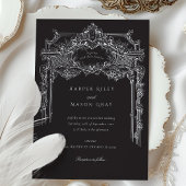 Elegante antike Verzierte Hochzeit Einladung