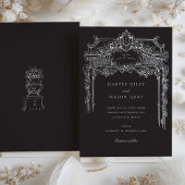 Elegante antike Verzierte Hochzeit Einladung