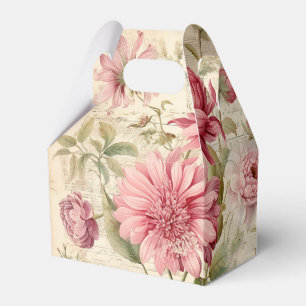 Elegante antike vintage französische Blumen-Collag Geschenkschachtel