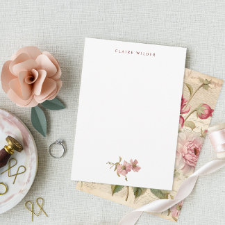 Elegante antike Vintage französische Blumenkolonie Mitteilungskarte