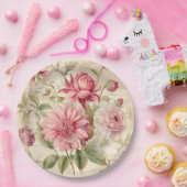 Elegante antike Vintage französische Blumenkolonie Pappteller (Party)