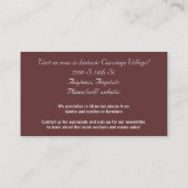 Elegante Antike Visitenkarte (Rückseite)