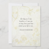 Elegante antike Weiße Vintage Hochzeit Einladung (Rückseite)