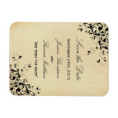 Elegante antike Wirbel beim Hochzeitsfeiern speich Magnet (Horizontal)