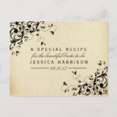 Elegante antike Wirbel Brautparty Rezept Karten (Vorderseite)