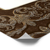 Elegante Antiqua Gold Barock Mit Monogramm MASI -  Poster (Ecke)