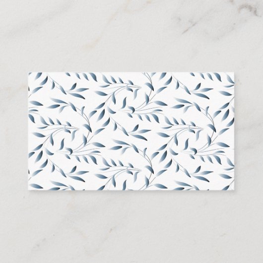 Elegante Antique Blue Willow Blätter Vielen Dank Begleitkarte (Rückseite)