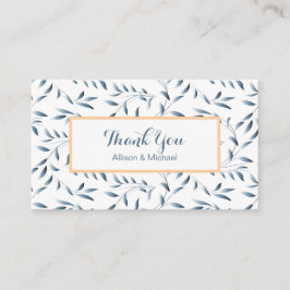 Elegante Antique Blue Willow Blätter Vielen Dank Begleitkarte