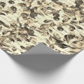 Elegante Antique Gold Beige Berries Französisches Geschenkpapier (Ecke)