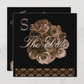 Elegante ANTIQUE GOLD Rose Hochzeitstag Rett Einla Save The Date (Vorne/Hinten)