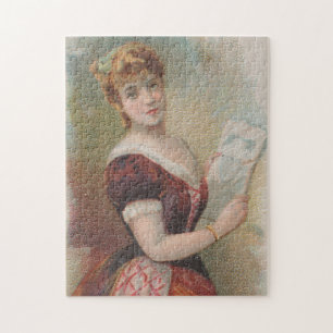 Elegante Antiquitäten-Valentinsillustration, 1890 Puzzle