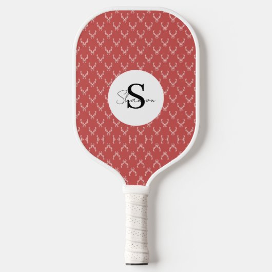 Elegante Antler Monogram Pickleball Paddle (Vorderseite)