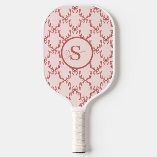 Elegante Antler Monogram Pickleball Paddle (Vorderseite)