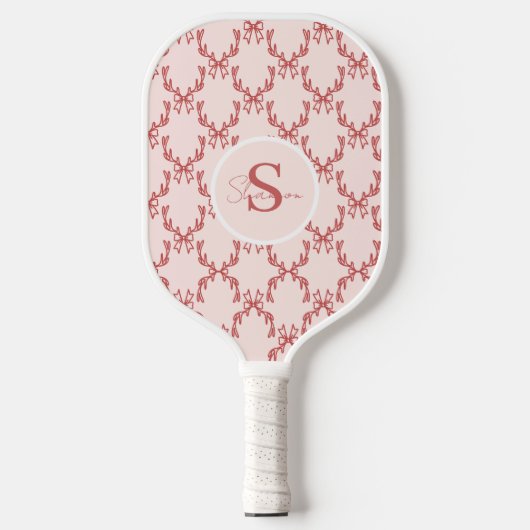 Elegante Antler Monogram Pickleball Paddle (Vorderseite)