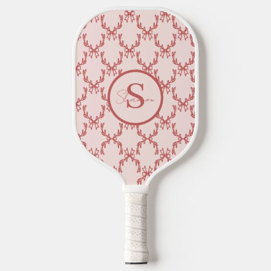 Elegante Antler Monogram Pickleball Paddle (Vorderseite)