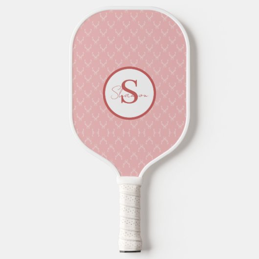 Elegante Antler Monogram Pickleball Paddle (Vorderseite)