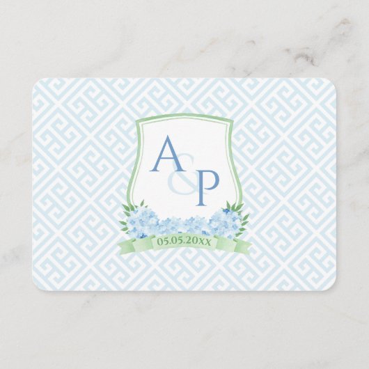 Elegante Antwort auf die Wahl des Hydrangea-Wappen Begleitkarte (Rückseite)