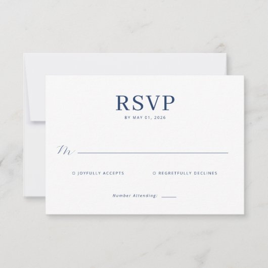 Elegante Antwortkarten Gestaltung RSVP Karte (Vorderseite)