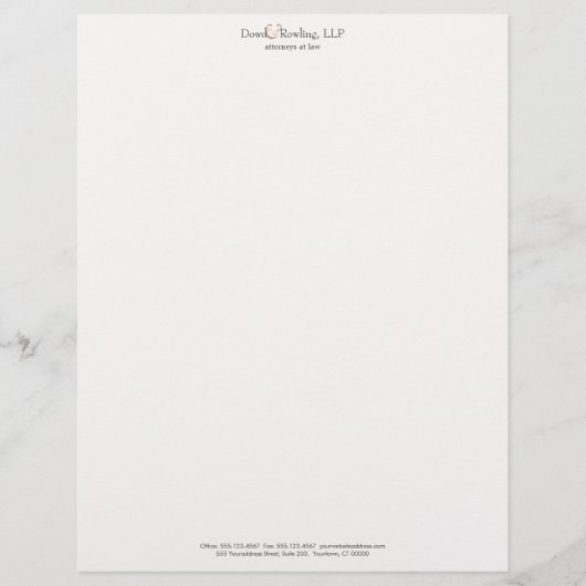 Elegante Anwältin am Law Simple White Letterhead Briefkopf (Vorderseite)