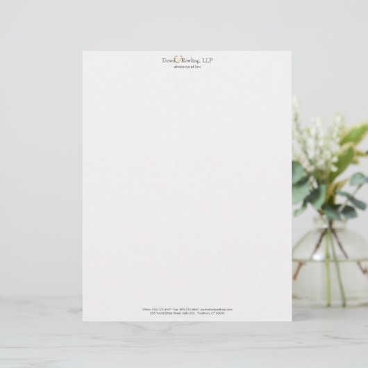 Elegante Anwältin am Law Simple White Letterhead Briefkopf (Stehend Vorderseite)