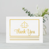 Elegante Anwältin Vielen Dank Foil Postcard Folieneinladung (Stehend vorne)