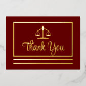 Elegante Anwältin Vielen Dank Foil Postcard Folieneinladung (Vorderseite)