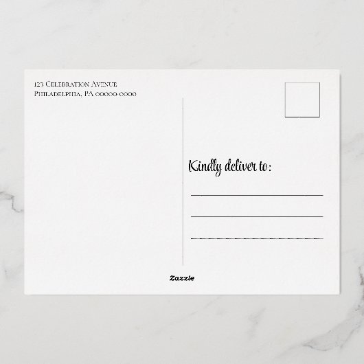 Elegante Anwältin Vielen Dank Foil Postcard Folieneinladung (Rückseite)