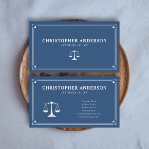 Elegante Anwaltskanzlei bei Law Blue Business Card Visitenkarte