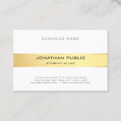 Elegante Anwaltskanzlei Gold White Template Visitenkarte (Vorderseite)