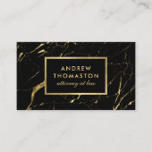 Elegante Anwaltskarte Schwarz Gold Marmor Visitenkarte (Vorderseite)