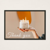 Elegante Anweisungen Candle Care Dankeschön Karte (Vorderseite)