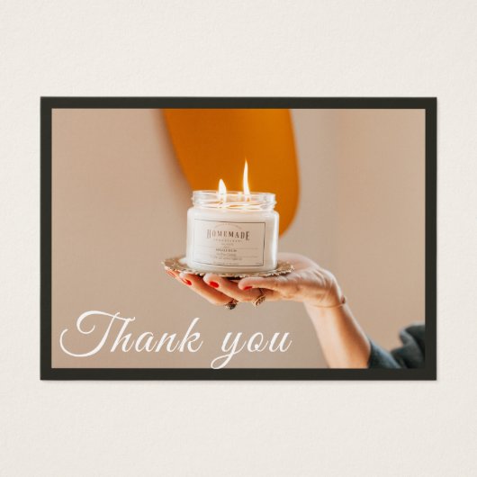 Elegante Anweisungen Candle Care Dankeschön Karte (Vorderseite)
