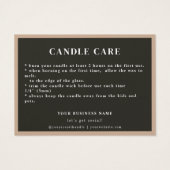 Elegante Anweisungen Candle Care Dankeschön Karte (Rückseite)