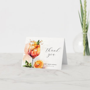 Elegante Aperol Spritz-Brautparty Dankeskarte