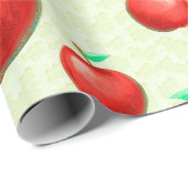 Elegante Äpfel Muster Honeycomb Hintergrund| Geschenkpapier (Rolleneckpunkt)