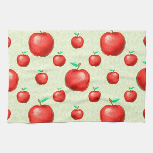 Elegante Äpfel Muster Honeycomb Hintergrund | Geschirrtuch (Horizontal)