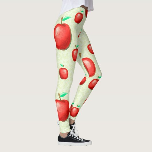 Elegante Äpfel Muster Honeycomb Hintergrund | Leggings (Rechts)