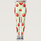 Elegante Äpfel Muster Honeycomb Hintergrund | Leggings (Vorderseite)
