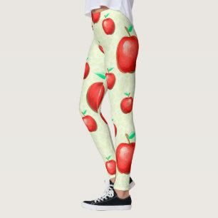 Elegante Äpfel Muster Honeycomb Hintergrund Leggings