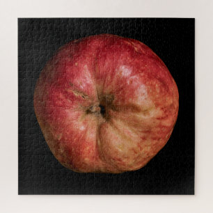 Elegante Apfelsammlung auf Schwarz Puzzle