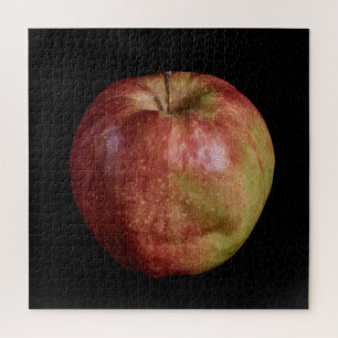 Elegante Apfelsammlung auf Schwarz Puzzle